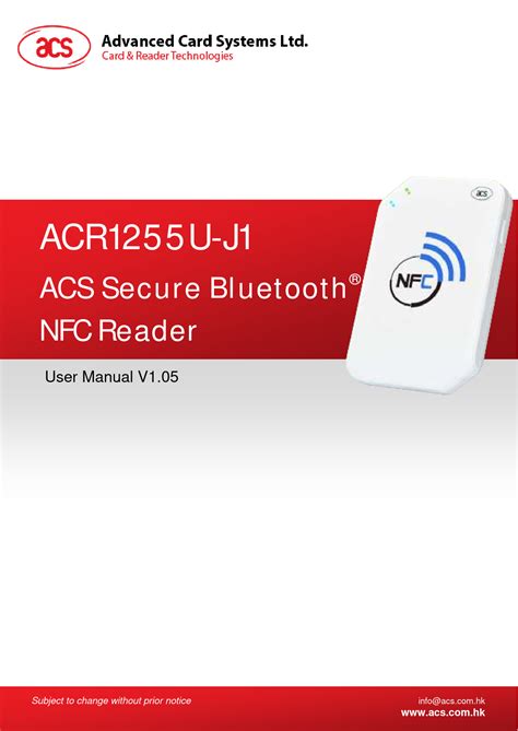 acr1255u-j1 nfc reader writer bluetooth|acs acr1255u j1 manual.